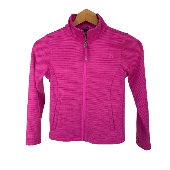 Girls S 7-8 North Face Hot Pink Zip Up Jacket with Pockets - Picture 1 of 3
